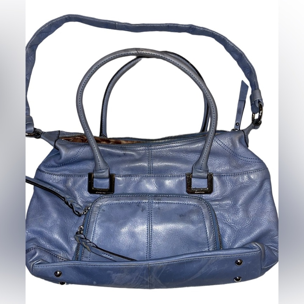 Blue Leather Handbag